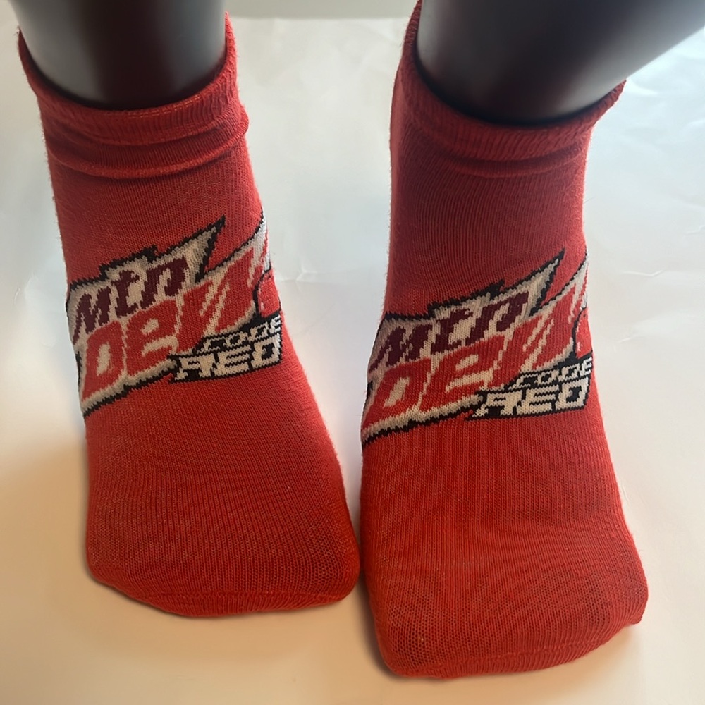 Mountain Dew Code Red Ankle Cotton Socks NWT - Picture 1 of 6